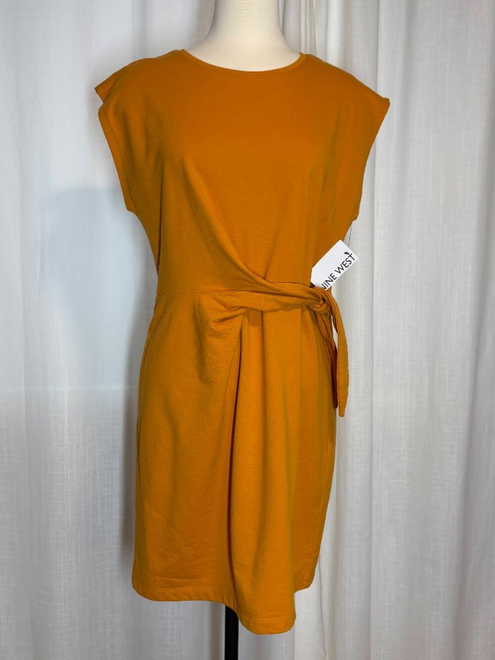 Wrap Shift Dress In Rich Marigold